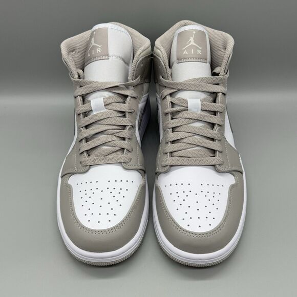 Nike Air Jordan 1 Mid Men's Size 8 College Grey Light Bone-White 554724-082 - Picture 3 of 12